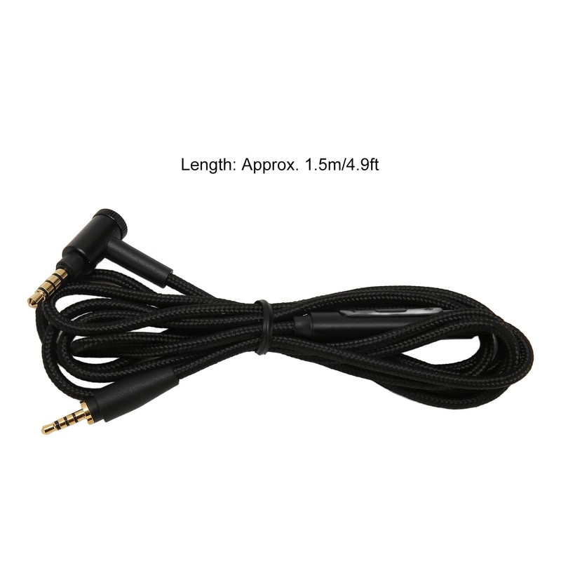 Headphone Audio Cable with Microphone, 3.5 mm Braided Nylon Replacement