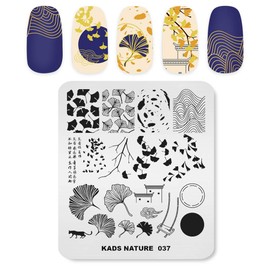 Alexnailart Professional Nail Stamping Plates Autumn Leaves Ginkgo Verse Pattern Templates Manicure Stencils Nail Art Printing Tools