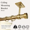 Linen Avenue Rectangle-Base Hoop Single Rod Bracket, 2 Pack, Brass