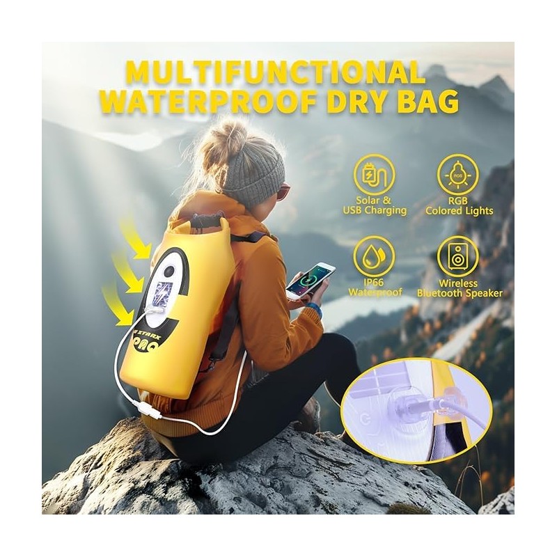 LexonElec x ZTARX Waterproof Dry Bag, 20L Roll Top Dry