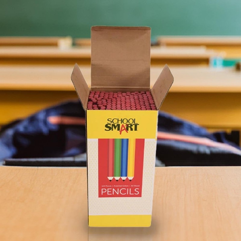 School Smart Traditional No 2 Pencils, Assorted Colors, Pack of