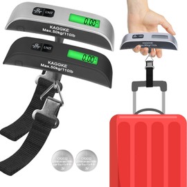 2-Pack Travel Digital Luggage Scale - Portable Luggage Scale -Luggage Scales for Suitcases - Ideal for Travel Scale Luggage Weight - 110LB/50KG, Includes Battery - Temperature Display Luggage Scale