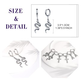 feilok Earrings for Men Hoop Earrings Ear Piercing Women's Stud Earrings for Women with Pendant Made of Stainless Steel Huggie Piercing, Stainless Steel