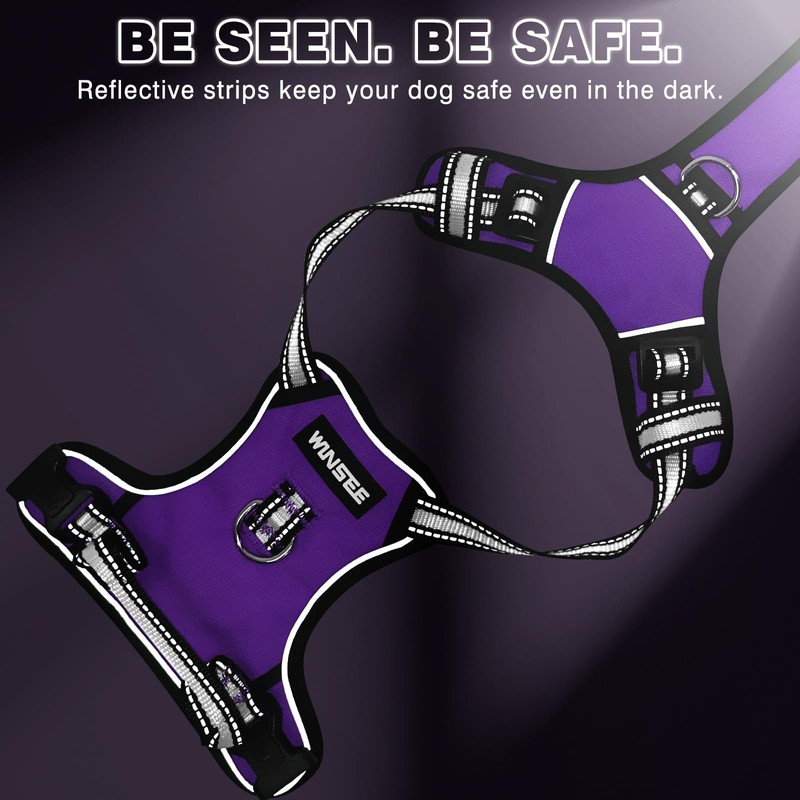 WINSEE Dog Harness No Pull, Pet Harnesses with Dog Collar,