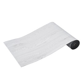 Happybuy Self Adhesive Vinyl Floor Tiles 390 x 23.6 inch, 1.5mm Thick Peel & Stick, Light Gray Wood Grain DIY Flooring for Kitchen, Living Room, Bedroom & Bathroom Decor