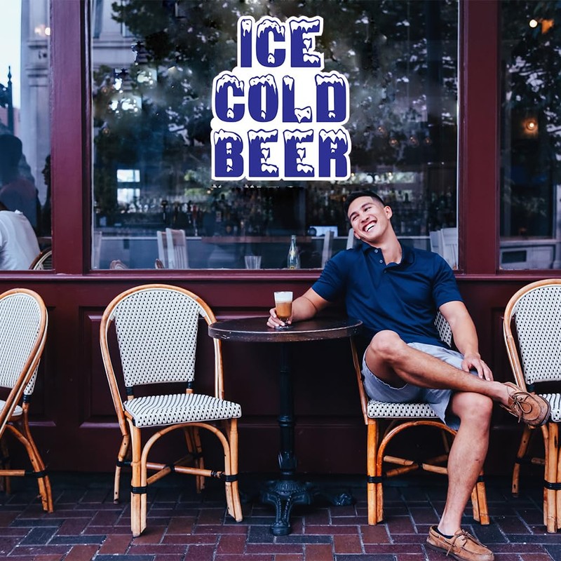 Ice Cold Beer Concession Restaurant Food Truck Die-Cut Vinyl Sticker