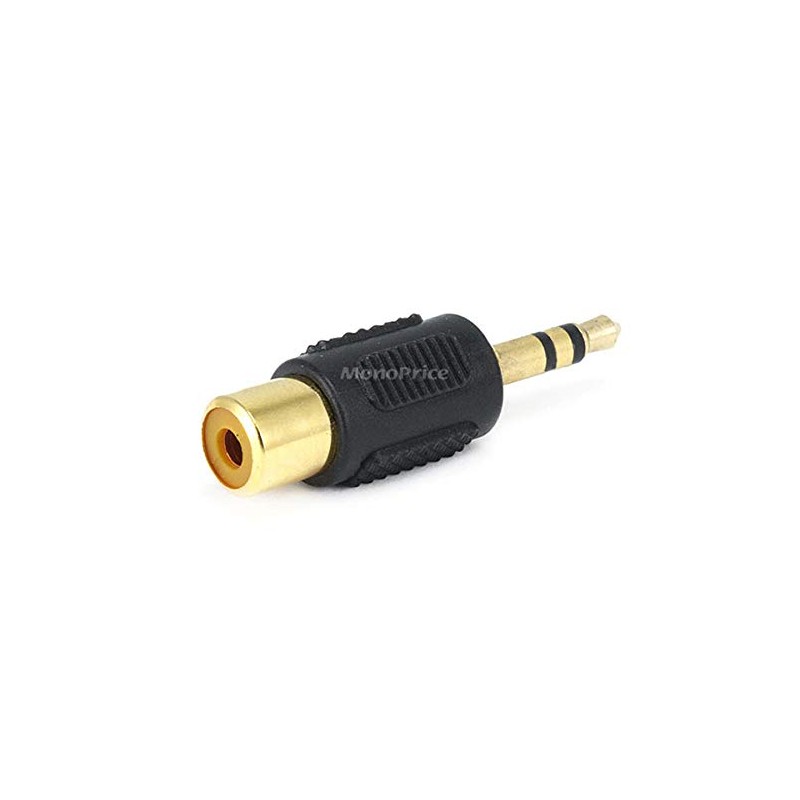 Monoprice 107147 3.5mm Stereo Plug to RCA Jack Adaptor, Gold
