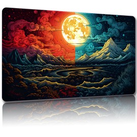 Malqiqi Tapete de juego para MTG, 24 x 14 pulgadas, Multicolor, Alfombrilla de mouse, Caucho y Poliéster, Antideslizante