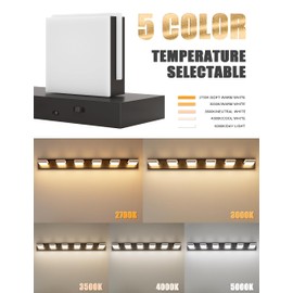 VOLISUN 5CCT Bathroom Light Fixtures Over Mirror, Dimmable, 360°Rotatable Head, 48 inch, 6 Light Bathroom Vanity Light Fixtures, Black LED Vanity Lights for Bathrooms-ETL Certificated