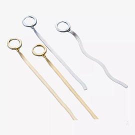 ZARD Huggie Chain-Drop Earrings in Platinum Plating