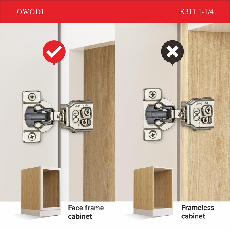 OWODI 40 Pack 3/4 Inch Overlay Soft Close Hinges for