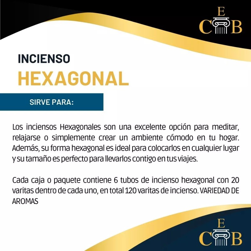 HEM Incienso Hexagonal Ruda C/6 Tubos C/20 Varitas C/u