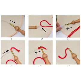 Punch Needle Embroidery Starter Kits for Kids and Adults Beginners with Punch Needle Tool,Threader, Stamped Fabric Embroidery,Hoop,Christmas Man Yarn Rug Punch Needle