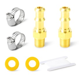 GASHER 2PCS Brass Swivel Push On Hose Fittings 3/8" Barb x 5/8"-18 Threads（Inverted Flare） With Rubber Ring Union for Fuel/AIR/Lquid/Gas