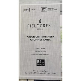 Fieldcrest Arden Cotton Sheer Curtain Botanical Leaf Cobalt Blue 50in x 84in