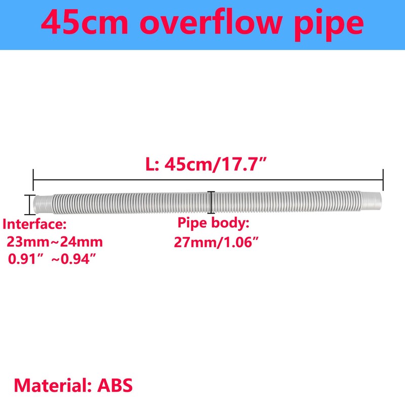 QRITY 1 PCS Overflow Pipe, 29x29mm Round Interface, Kitchen Sink