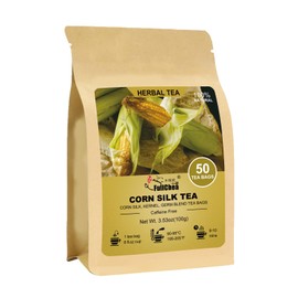 FullChea Corn Silk Tea Bags, 50 Counts, Non-GMO, Caffeine-Free
