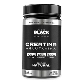 Black Creatina  Glutamina 1 Kg 50 Servicios
