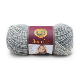 Lion Brand Yarn 826-216 Scarfie Yarn, Cream/Silver