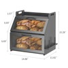 Farmhouse Breadbox Organizer - Large Wooden Double Layer Bread Bin
