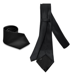 VIRAHYEM Formal Neckties for Men, 3.15" Classic Men's Solid Satin Neck Tie, Pure Color Necktie, Men Ties Business Wedding Party Work Tie (8cm, Black)