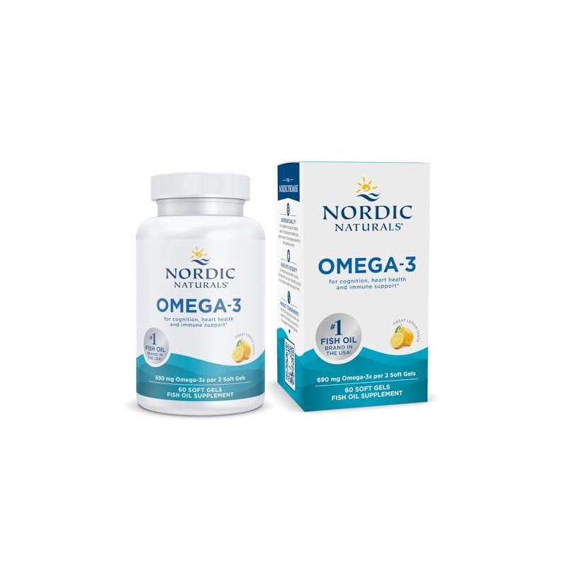 Nordic Naturals Omega 3-690 mg, 60 Cápsulas sabor limón
