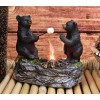 Rustic Forest Father Son Black Bears Making Smores Bonfire Night