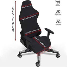 Gaming Chair Covers Gaming Chair Cover 4 Pieces, Office Chair Swivel Chair Cover with Armrests/Chair Back Cover, Stretchy Chair Covers for Computer Gaming Chair, Racing Style, Office Chair without