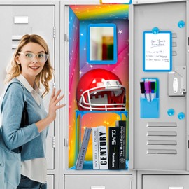 11PCS Magnetic Locker Accessories, School Locker Organizer with Magnetic Wallpaper Locker Shelf Rug Mirror Whiteboard Magnets Pencil Holder with Pen, Locker Decoration Locker Magnets for Girls Office