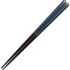 Waka Narrow Coating Chopsticks Octagonal Navy Blue Natural Wood, Dishwasher
