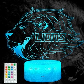 POSSHE Lion Gift, 3D Night Light, 16 Colors Changing, Remote Control with Timer, RGB Flashing Mode and Dimmable, Lion Lamp for Christmas Birthday Decor