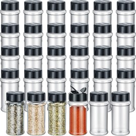 36 Pcs 5.5 oz Plastic Spice Jars with Shaker Lids Clear Spice Bottles Plastic Seasoning Containers Empty Spice Shaker for Kitchen Storing Herbs Seasoning Powders Pepper Dry Goods