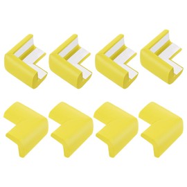 sourcing map Corner Protectors, 8 Pcs Furniture Corner Guards and Edges Safety Bumpers, Soft Rubber Foam Cushions for Fireplace, Table, Stair, Cabinet Edges and Sharp Corners (Yellow)