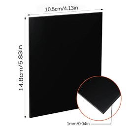 DMJOULI Black Acrylic Sheet A6 Square Perspex Sheet,1mm Thick Acrylic Panel Plastic Sheet Perspex Sheets Cut to Size Acrylic Discs for Picture Frame Painting DIY Crafts Display Stand Projects.(10pcs)