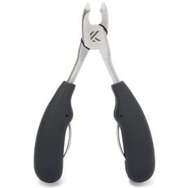 KLIPP Toe Nail Clippers for Thick Nails – Toenail Clippers Ingrown and Cuticle Nipper Trimmer Made of Rustproof Stainless Steel with Short Curved Blades, Ergonomic TPU Grips and Dual Spring Mechanism