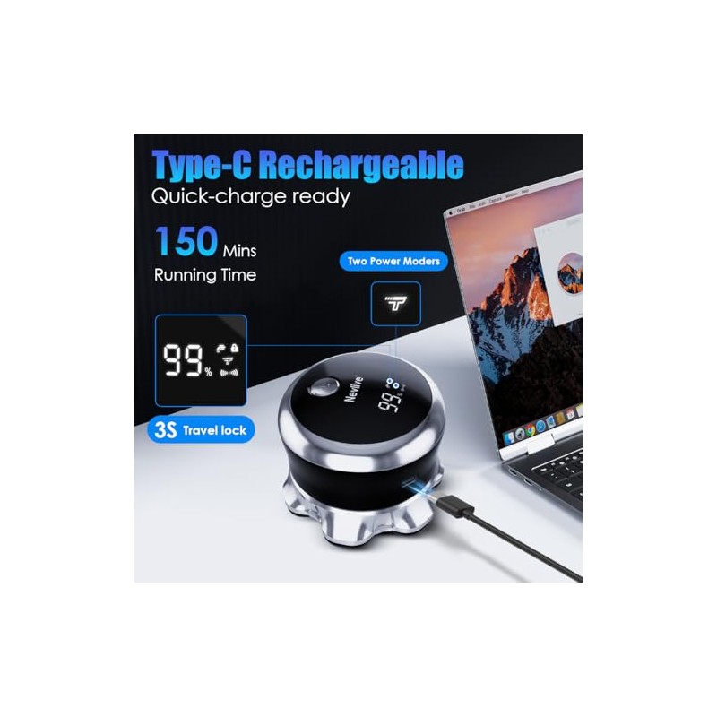 Afeitadora para hombre con cabezal giratorio 7D para hombre calvo,