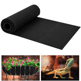 16 x 120 Inch Felt Planter Liner Roll Non-Woven Fabric Coconut Basket Liner Alternative Plant Liner Roll Black Coco Liners Roll Replacement Easy to Cut for Planter Hanging Flower Basket Window Box