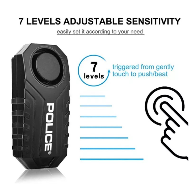 POLICE Bike Alarm with Remote Motorcycle Scooter Anti Theft Security