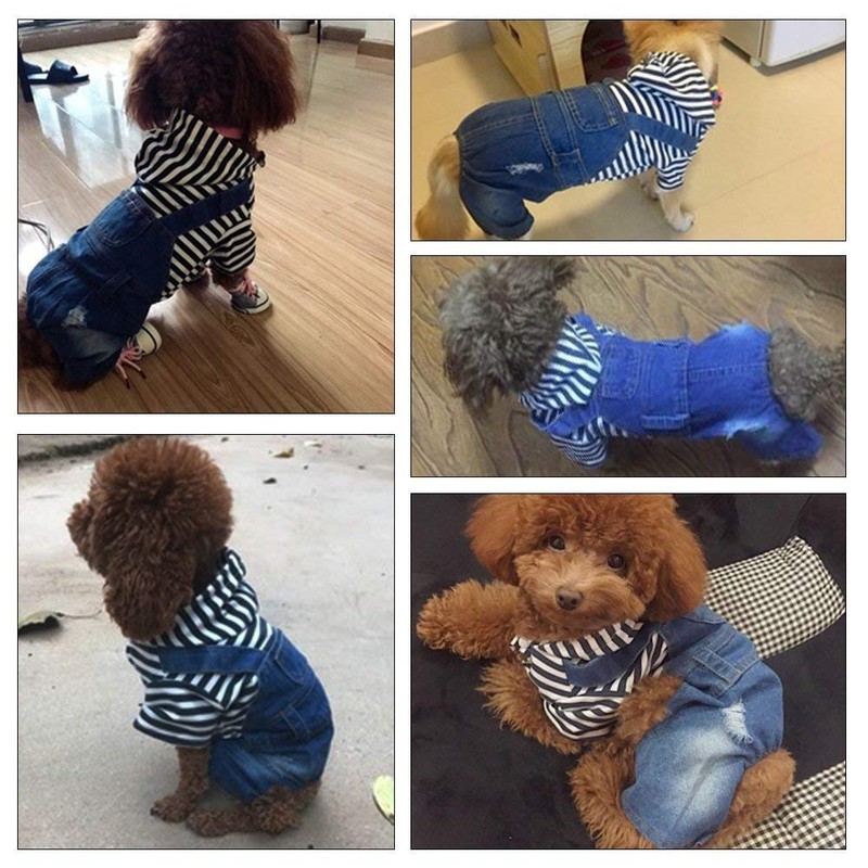 Dog Clothes Hooded Denim Jacket Summer Breathable Spring Autumn Thin