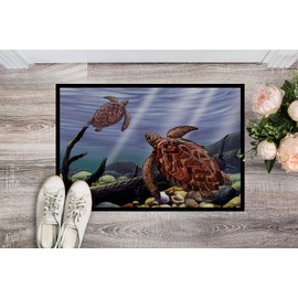 Caroline's Treasures PTW2042JMAT Sea Turtles Doormat 24x36 Front Door Mat Indoor Outdoor Rugs for Entryway, Non Slip Washable Low Pile, 24H X 36W