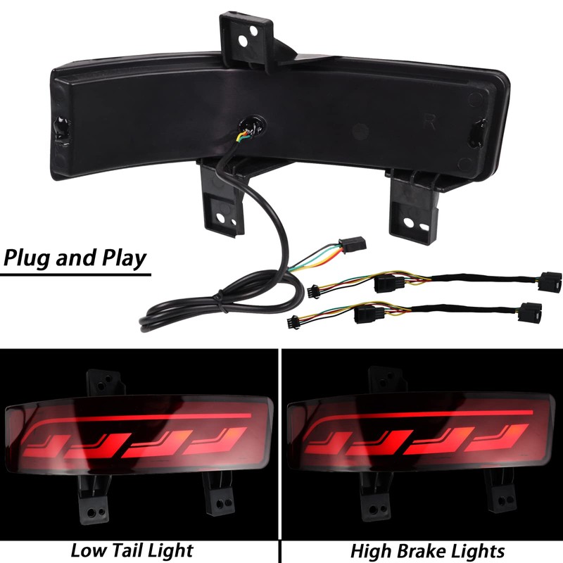 BINQIGOO Full LED Rear Bumper Reflector Fog DRL Kit for