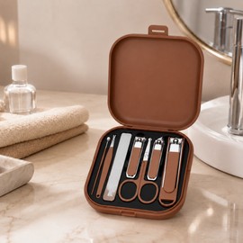 7-Piece Manicure Nail Clipper Set with Case – Portable Nail Care Tools Kit for Home, Travel and Personal Grooming