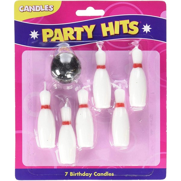 7pc Bowling Pins and Ball Candle Set