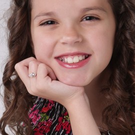 Precious Pieces Sterling Silver Double Heart Baby Ring for Girls with Clear CZ's (Size 2)