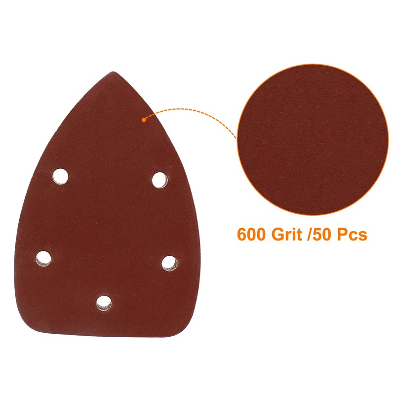 Cjueiom 50 Pcs 600 Grit Mouse Detail Sander Sandpaper, 5