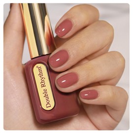 Double Rhythm 0.50 OZ Gel Polish Hema Free Same Color Same Bottle Golden Round Translucent Neutral Natural Milky 15 ML Jelly UV Polish Art DIY at Home (Brown Red-C1561)