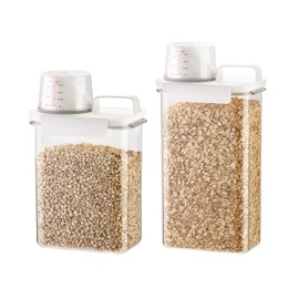 Meterga Storage Container, Airtight Container, Plastic Canister, Food Storage Container, Airtight, Large Capacity, Food, Seasoning, Kitchen, Storage, Powder Container, Moisture Proof, Transparent,