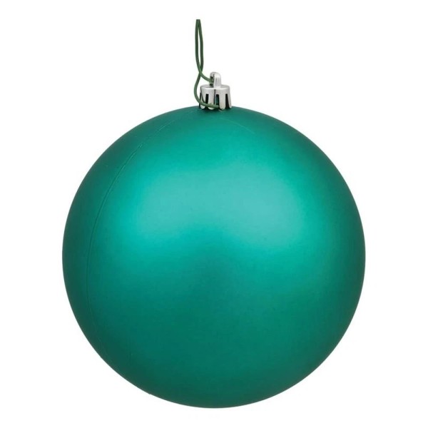 Vickerman 10" Contemporary Plastic Ball Ornament in Matte Teal Blue