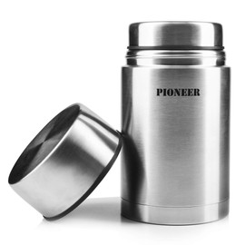 Pioneer Vacuum Insulated Leakproof Soup/Food Flask, 8 Hours Hot 24 Hours Cold, Stainless Steel, 1000 ml