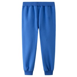 DILBYKE Pantalones deportivos de forro polar para niños con bolsillos, pantalones gruesos para niños, Azul Real, Small